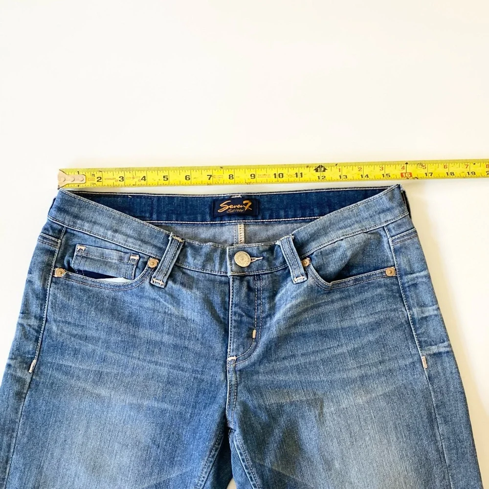 Seven7 Womens Jeans Size 27 Rocker Slim Low Rise Medium Wash Blue Denim - Picture 4 of 6